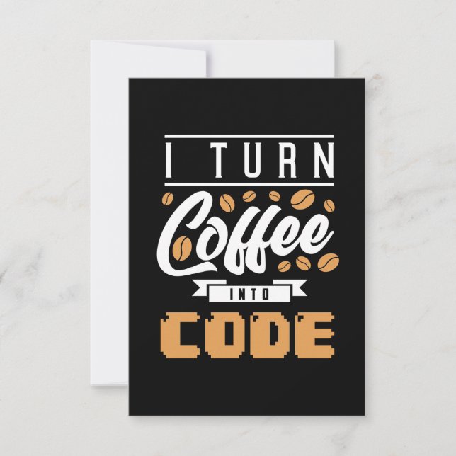 Programmer Turn Coffee Into Code RSVP Card (Front)