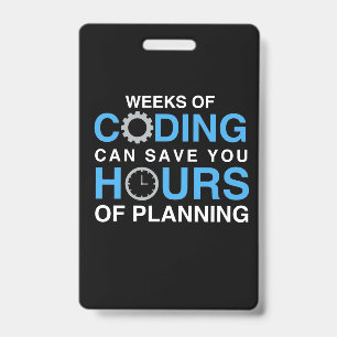 Programmer Weeks Of Coding ID Badge