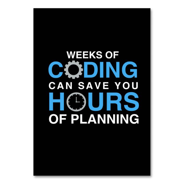 Programmer Weeks Of Coding Table Number (Front)