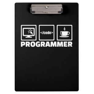 Programmer Write Code And Drink Coffee Clipboard