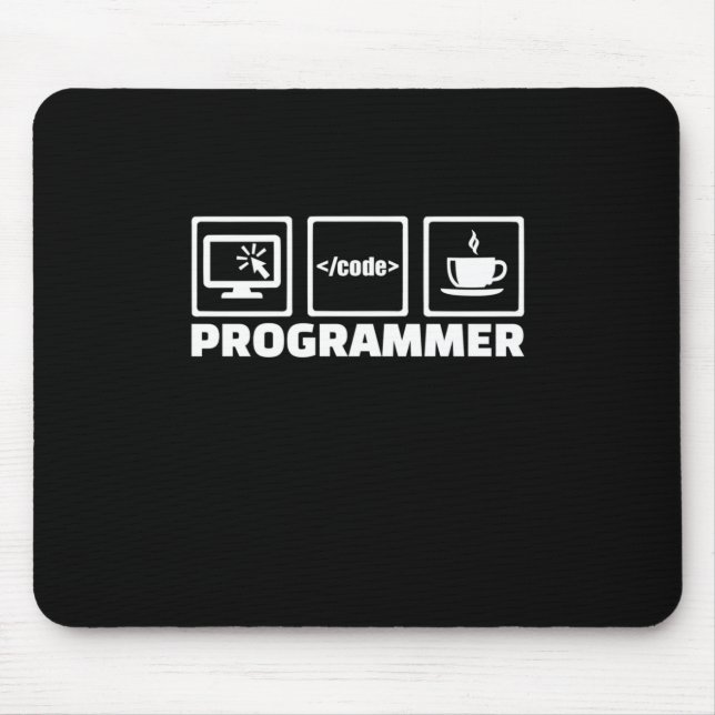 Programmer Write Code And Drink Coffee Mouse Pad (Front)