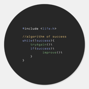 Programmers Computer Science Meme Coding Humour  Classic Round Sticker