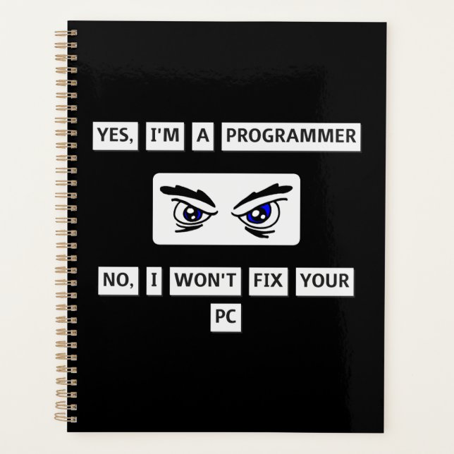 Programmer's Disclaimer T-Shirt Planner (Front)
