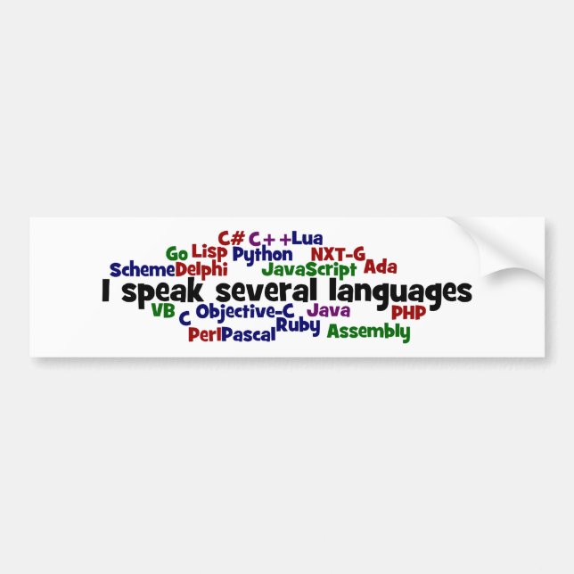 Programmers Have Multiple Programming Skills Bumper Sticker (Front)