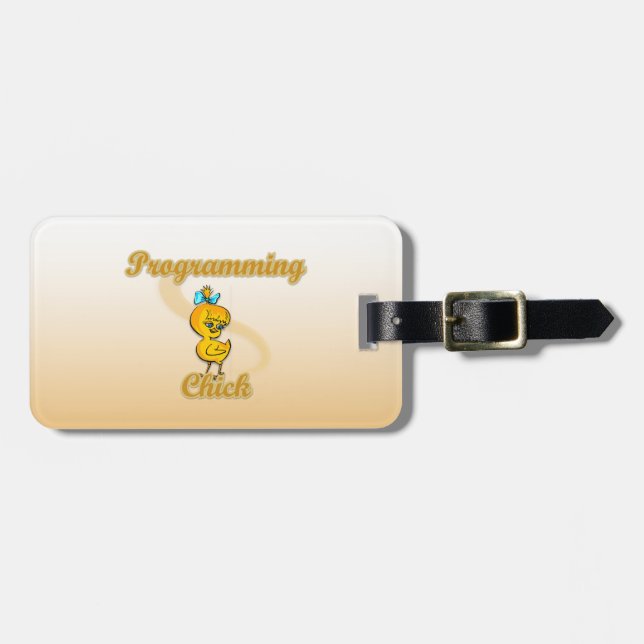 Programming Chick Luggage Tag (Front Horizontal)