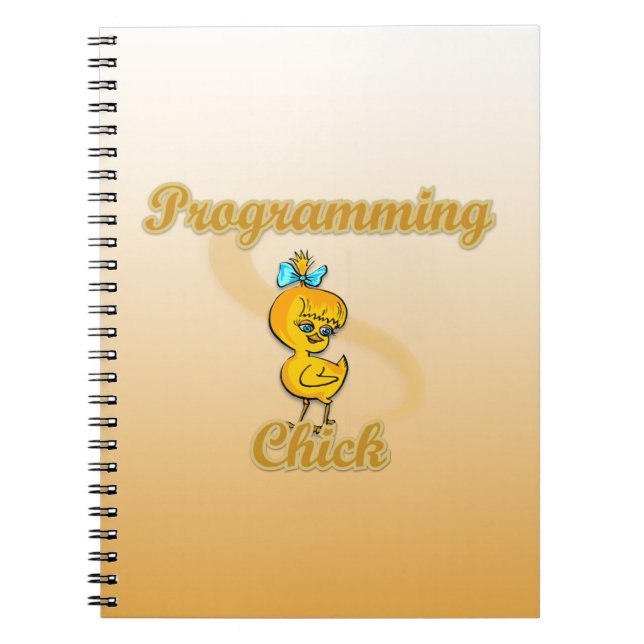 Programming Chick Spiral Notebook (Front)