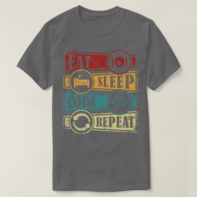 Programming Computer Science Programmer Eat Code S T-Shirt (Design Front)