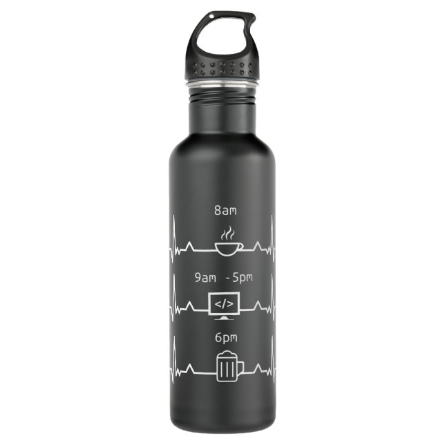 Programming Day coffee coding beer Gift 710 Ml Water Bottle (Front)
