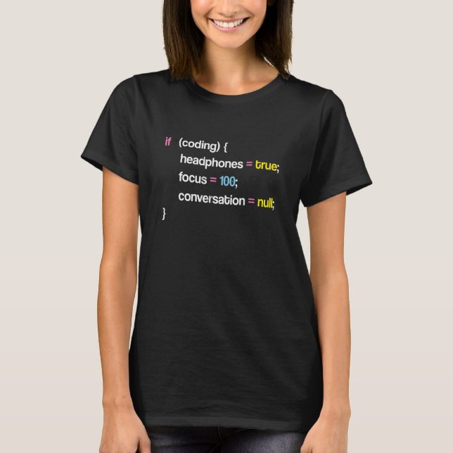 Programming If Coding Headphones T-Shirt (Front)
