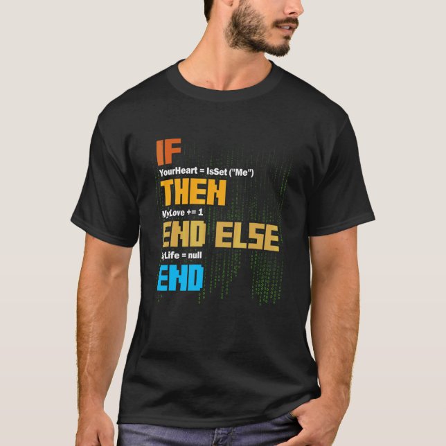 Programming If Then Syntax Programmer Software Dev T-Shirt (Front)