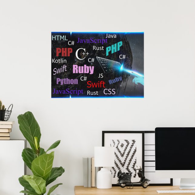 Programming Languages Colorful Design Poster (Home Office)
