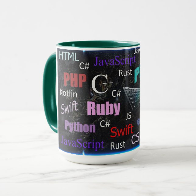 Programming Languages Colourful Pattern  Mug (Front Left)