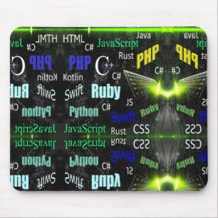 Programming Languages Pattern Green Mouse Pad