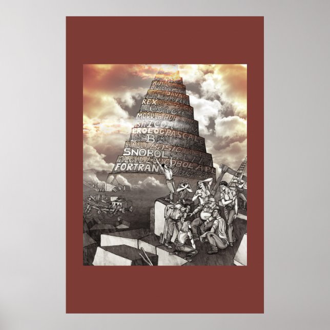 Programming Languages Tower of Babel Poster (Front)