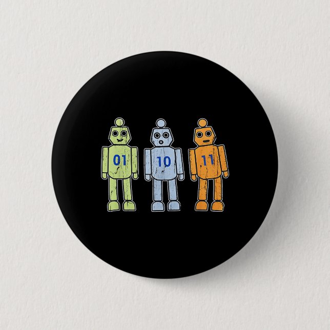 Programming Robot 01 10 11 6 Cm Round Badge (Front)