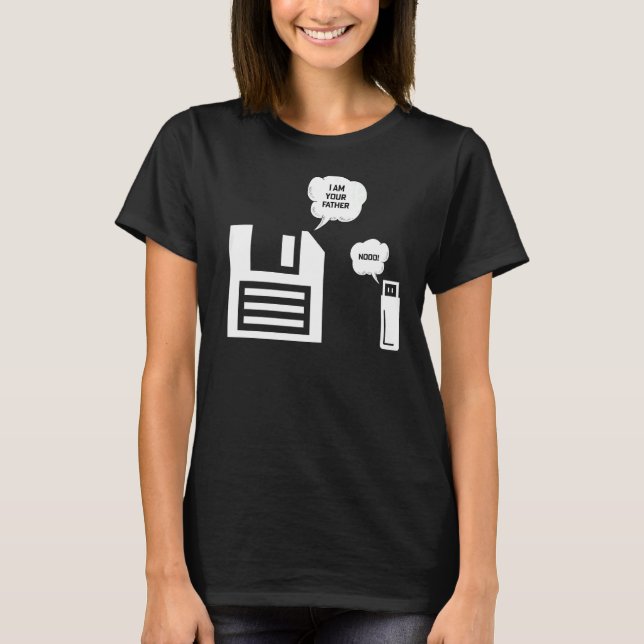 Programming USB Floppy Disc I Am Your Father Geek T-Shirt (Front)