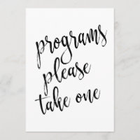 Programs Please Take One Affordable Sign