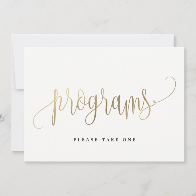 Programs Sign - Lovely Calligraphy Invitation (Front)