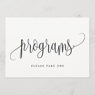 Programs Sign - Lovely Calligraphy Invitation