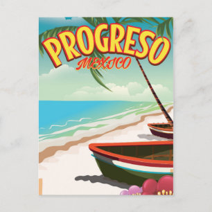 Progreso Mexican travel poster Postcard
