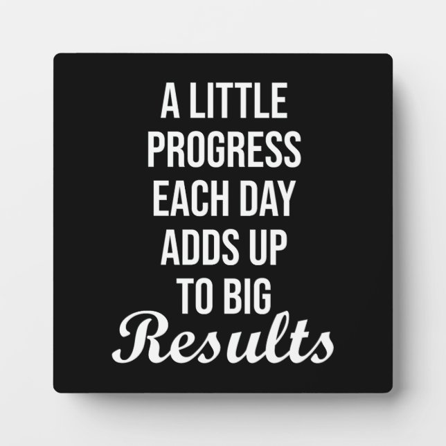 Progress Each Day, Hustle, Gym Motivational Plaque (Front)