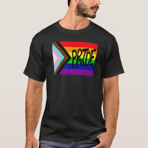 Progress Flag Gay Pride Rainbow Word 3 T-Shirt