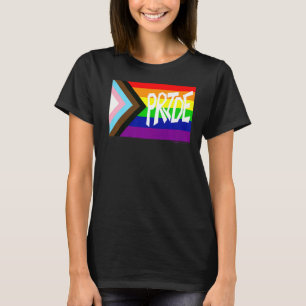 Progress Flag Gay Pride Rainbow Word 6 T-Shirt