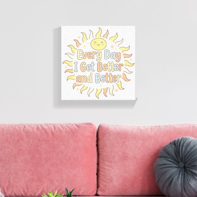 Progress Inspiration Quote for Young Learners Canvas Print (Insitu(LivingRoom))