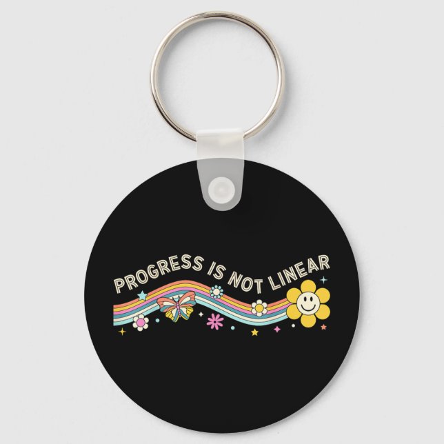 Progress is not linear shirt new teacher first day key ring (Front)