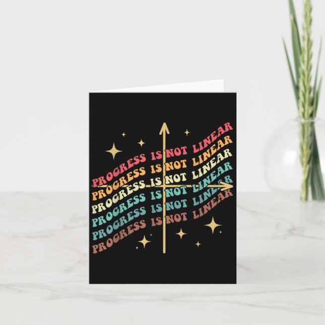 Progress Is Not Linear Sped Motivational Insration Card (Front)