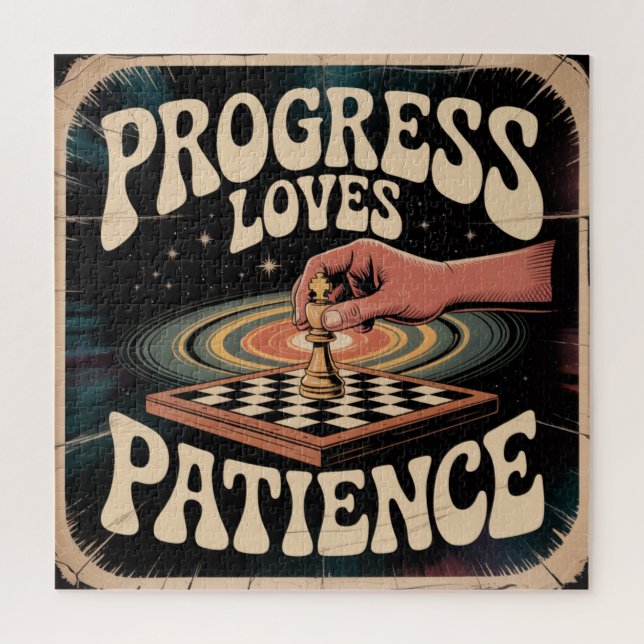 Progress Loves Patience Jigsaw Puzzle (Vertical)