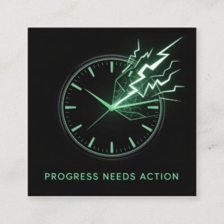 Progress Needs Action Square Business Card