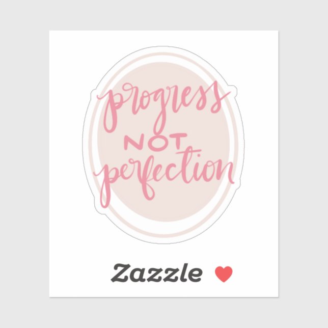 Progress not perfection calligraphy sticker (Sheet)