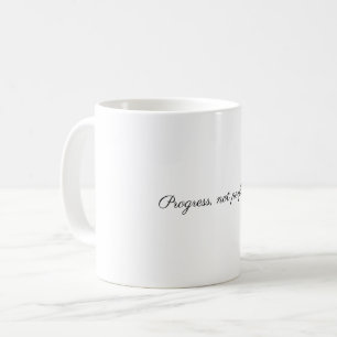 "Progress, Not Perfection" Elegant Quote in Black Coffee Mug