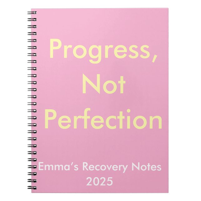 Progress Not Perfection - emotional healing  Notebook (Front)