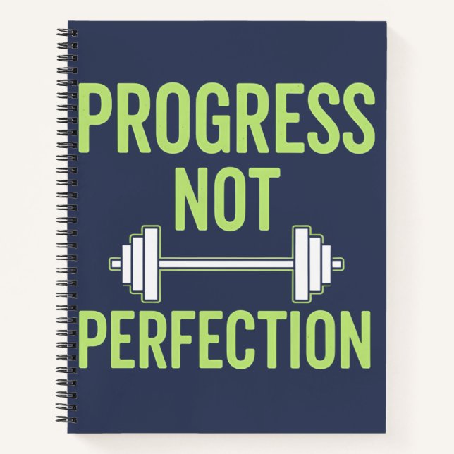 Progress Not Perfection – Inspirational Gym Notebook (Front)