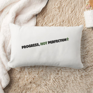 Progress Not Perfection Inspirational Motivational Lumbar Cushion