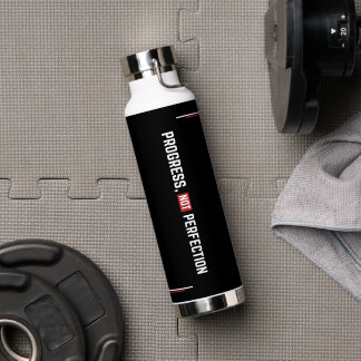 Progress Not Perfection Motivation Gym Water Bottle