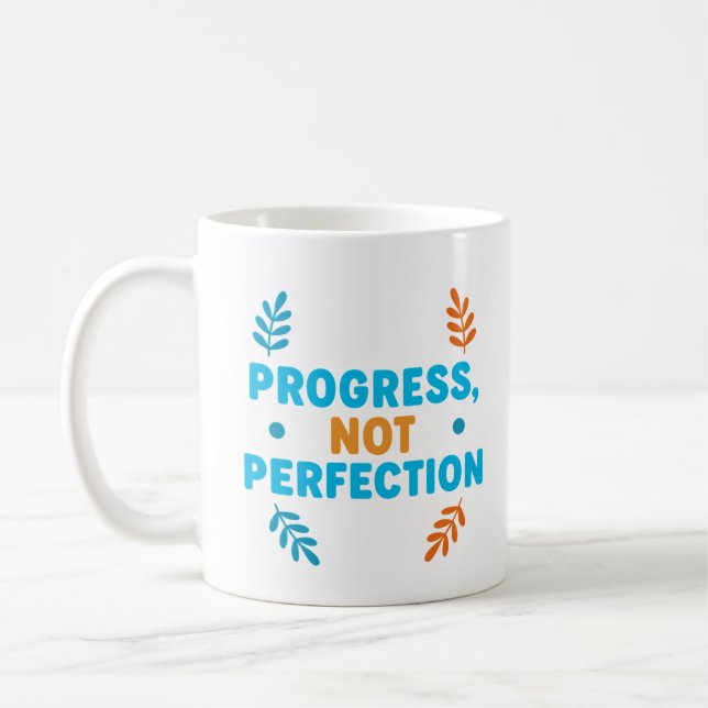 Progress, Not Perfection – Motivational Mug (Left)