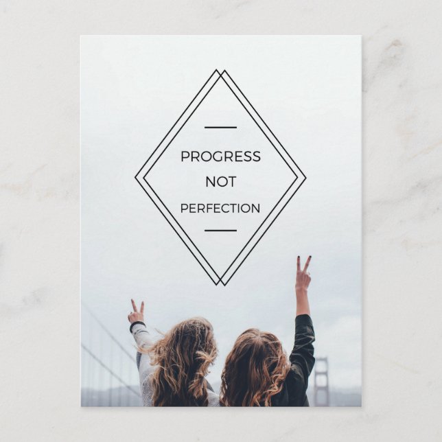 Progress Not Perfection Motto Postcard (Front)