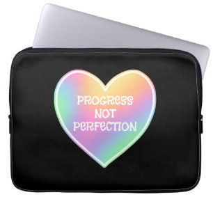 Progress Not Perfection Rainbow Laptop Sleeve