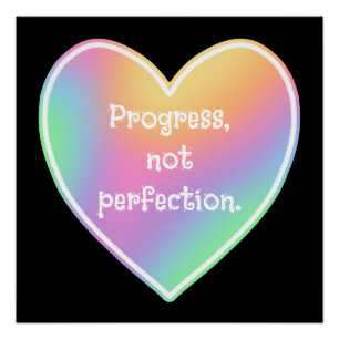 Progress Not Perfection Rainbow Poster