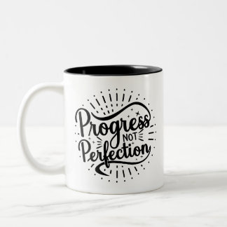 Progress Not Perfection Two-Tone Coffee Mug
