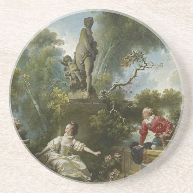 Progress of Love: The Rendezvous by Fragonard Coaster (Front)
