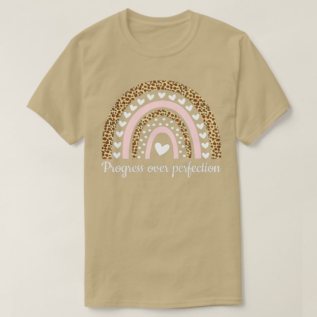 Progress Over Motivational Teacher  (64)  T-Shirt (Design Front)