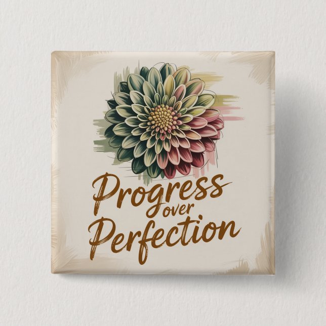Progress Over Perfection 15 Cm Square Badge (Front)
