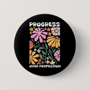 Progress Over Perfection Aba Therapist Behaviour R 6 Cm Round Badge