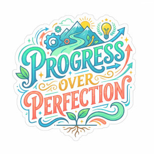 Progress Over Perfection Graphic (Quote) Teacher