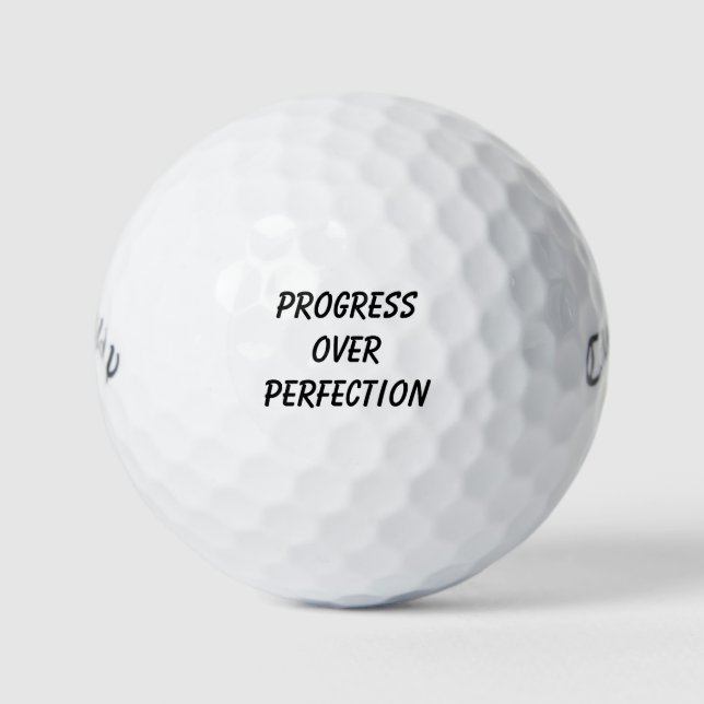 'Progress Over Perfection' Growth Patience Gift  Golf Balls (Front)