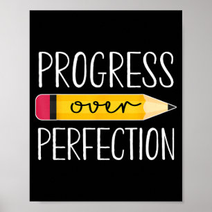 Progress over perfection motivational back to poster
